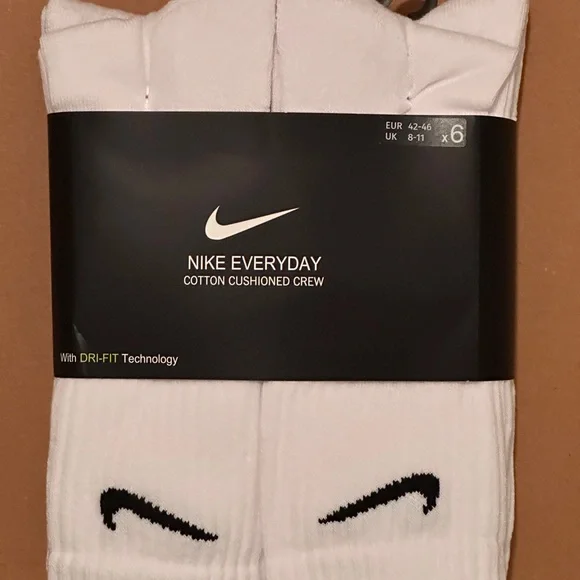 Nike Everyday Cotton Cushioned Crew Socks - White - Picture 2 of 5